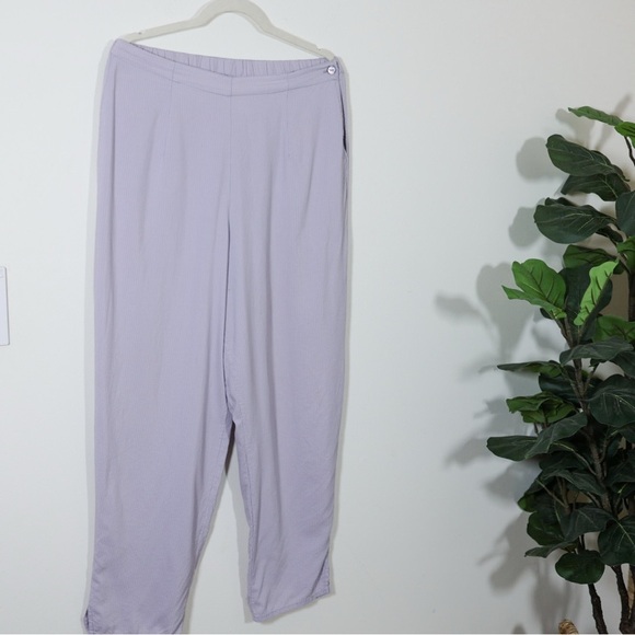 FLAX Lilac Cotton Rayon Pants S Relaxed Minimalist Boho Spring Summer Coastal - Picture 2 of 12